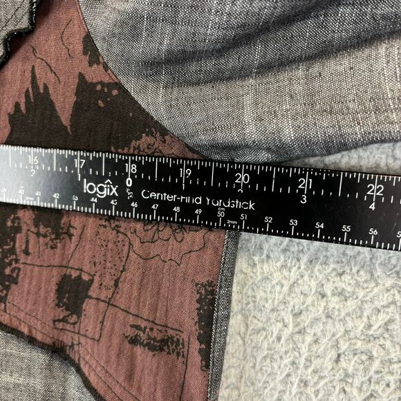 Ali Miles Tunic Small Linen Lagenlook Artsy Boho Patchwork Floral Mixed Media - Picture 7 of 12